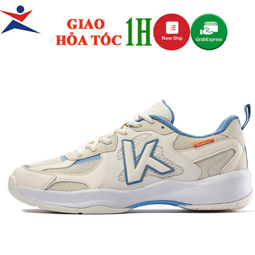 Giày cầu lông Kawasaki B3328 mẫu mới màu Beige Green dành cho nam và nữ nhẹ êm chân thoáng khí bám s