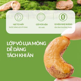 Hạt Điều Rang Muối Vỏ Lụa 160g GULUFOODS