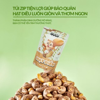 Hạt Điều Rang Muối Vỏ Lụa 160g GULUFOODS