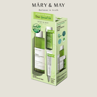 Set Toner làm dịu Mary&May Vegan CICA Tea Tree Toner Special Set (200ml +30ml + kèm kem mắt 12g)