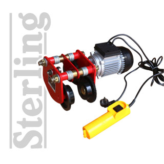 Rùa tời điện mini Sterling di chuyển tải trọng 500kg 1 tấn, rùa gắn máy tời điện con lăn chạy điện dùng nâng hạ hàng hóa