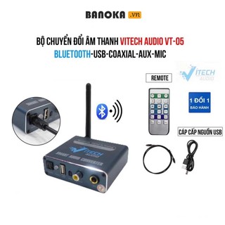 Bộ chuyển đổi Âm Thanh Cổng quang Optical sang Audio ,VT05 , Hỗ Trợ Tv 4k | Cổng kết nối Bluetooth-USB-AUX