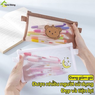 Túi bút PIKUP, hộp bút đồ đựng bút, túi lưới đồ đựng bút bằng lưới nhiều màu sắc đáng yêu cho trẻ