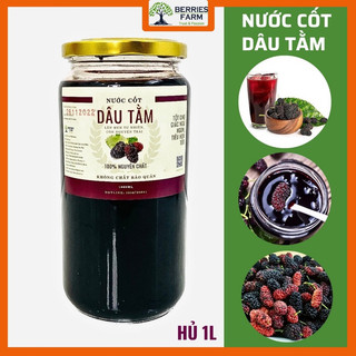 Dâu tằm ngâm đường vàng siro dâu, nước cốt dâu tằm giải khát hũ thuỷ tinh 1L nhà Berries Farm