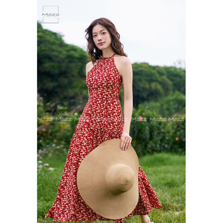 Mozz- Váy maxi hoa đan lưng, váy yếm hoa