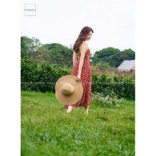 Mozz- Váy maxi hoa đan lưng, váy yếm hoa