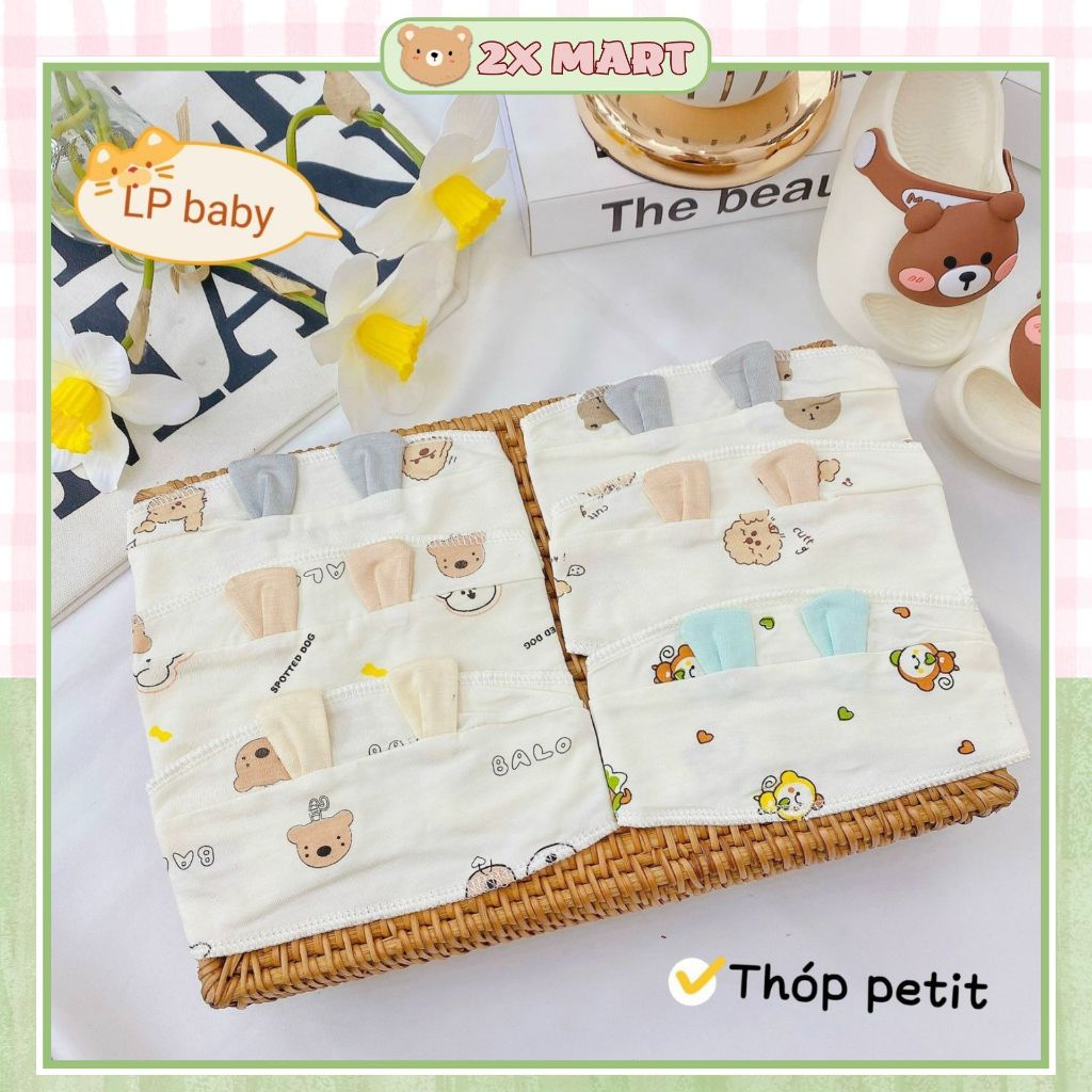 Miếng che thóp sơ sinh tai thỏ cotton mềm cho bé dososinh2x