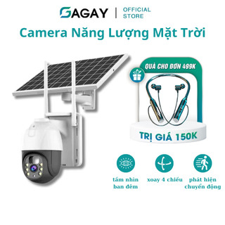 Camera Năng Lượng Mặt Trời 1080P HD 4G WiFi Nguồn Sáng Phát Hiện Chuyển Động 2 Chiều Chống Nước Kết Nối Điện Thoại GAGAY