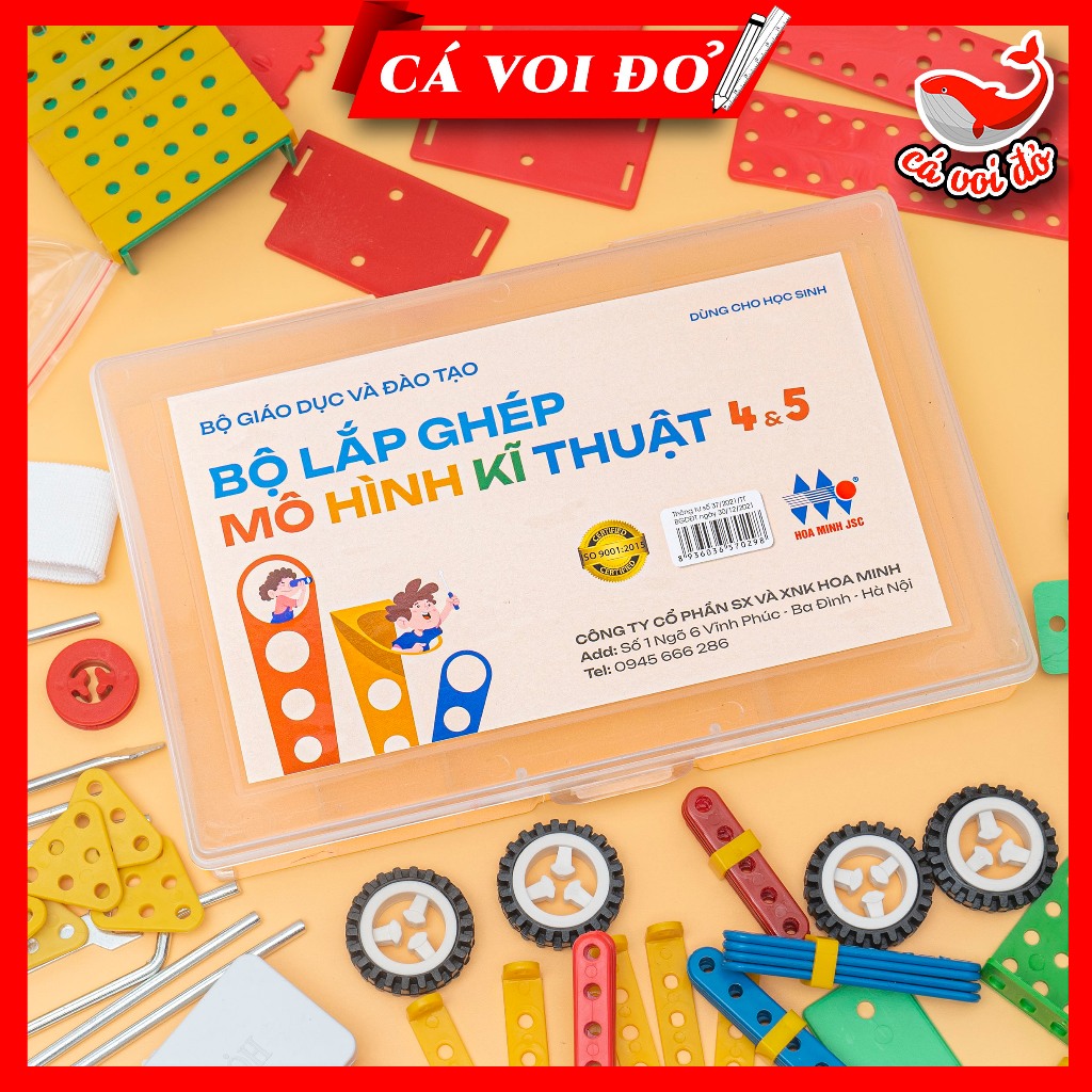 Bộ lắp ghép mô hình kỹ thuật lớp 4 (Toán - kỹ thuật Lắp ghép - Cắt khâu thêu ) mới nhất theo thông t