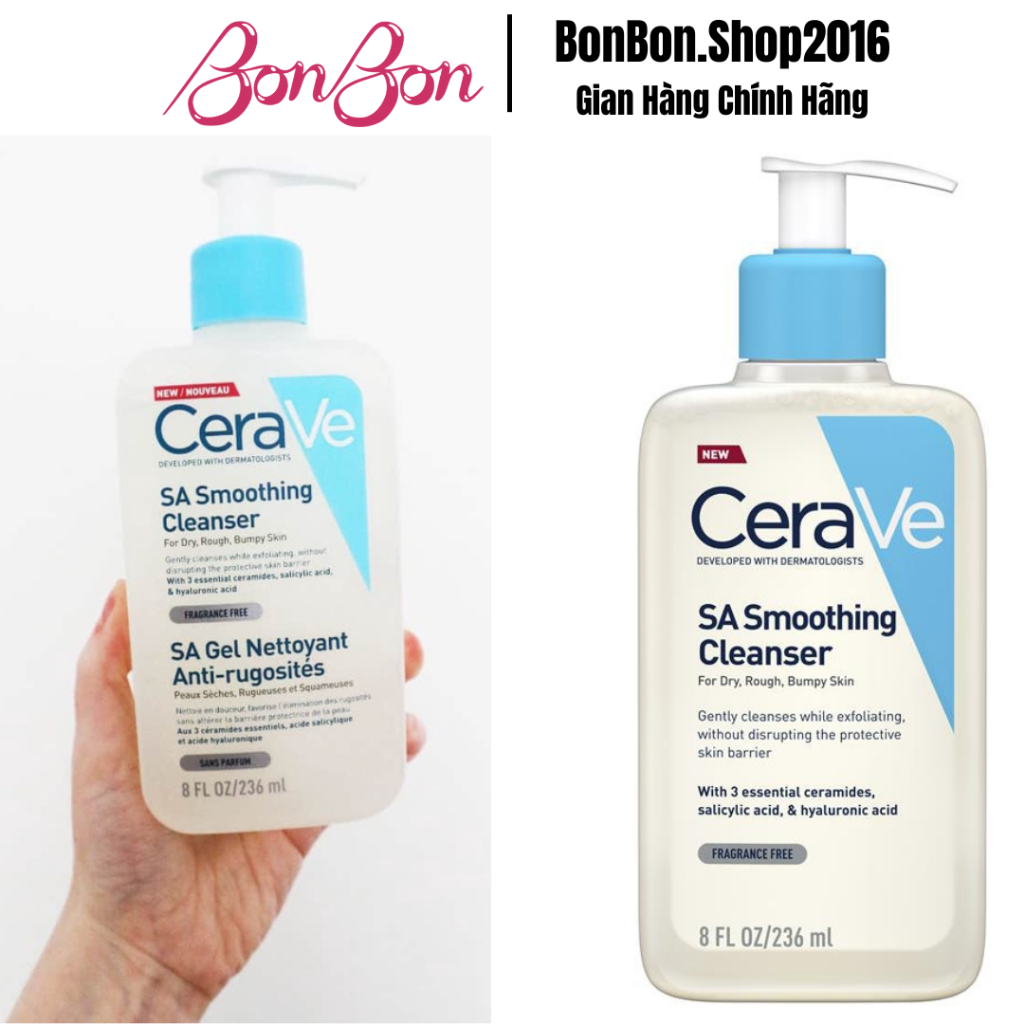 Sữa Rửa Mặt Carave Sạch Sâu Dành Cho Da Nhạy Cảm Da Thường Da Khô Da Dầu Mụn 236ml Bonbonshop2016
