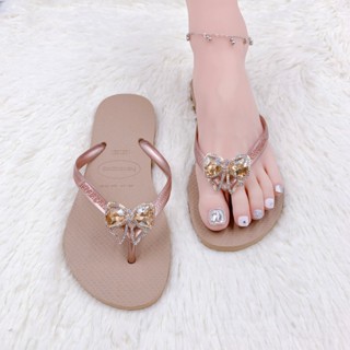 Dép Kẹp Nữ Havaianas Đính Phụ Kiện Nơ Viền