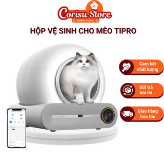 Hộp vệ sinh cho mèo CORISU TIPRO dọn tự động kết nối App điều khiển từ xa, cảm biến thông minh, dung tích lớn