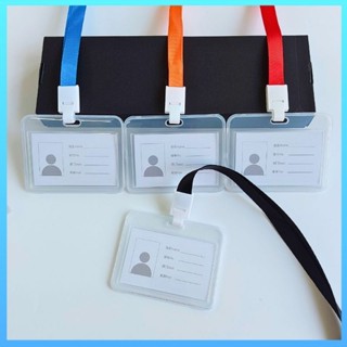 Thẻ bảng tên, bao đựng thẻ sinh viên ngang 2 mặt trong suốt, dây đeo thẻ học sinh nhiều màu kích thước dây 1.5 x 42cm