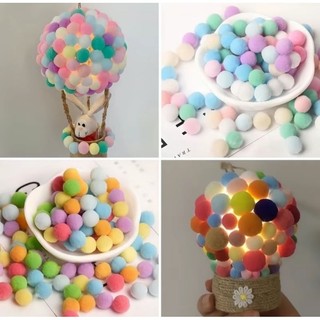 Pom pom mầm non mịn hạt tròn đều 100 hạt mix màu loại 2cm trang trí Noel Tết phụ kiện handmade