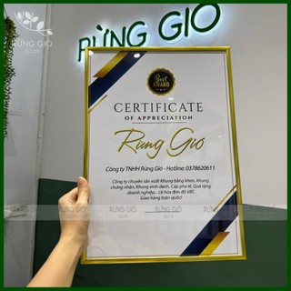 Khung bằng khen A3 Kim Loại Vuông viền mỏng , treo tường