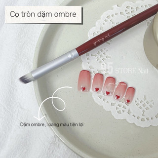 Cọ ombre nail, cán gỗ , dùng loang màu vẽ móng