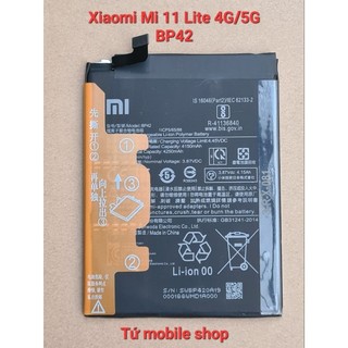 Pin zin xiaomi mi 11 lite 4g / 5g , mã pin bp42 1icp5/65/86 , dung lượng pin 4250mah