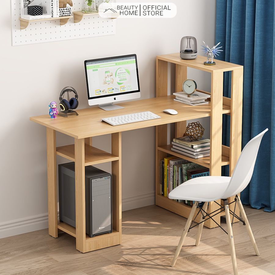 Bàn Học Chữ L Bàn Làm Việc Có Kệ Sách Đa Năng Tiện Lợi Thông Minh 3 Tầng Phong Cách Hiện Đại Sang Trọng Tinh Tế