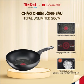  Chảo chiên sâu lòng Tefal Unlimited cao cấp 28cm G2551902 - Công nghệ báo nhiệt thông minh - BH 24 tháng 