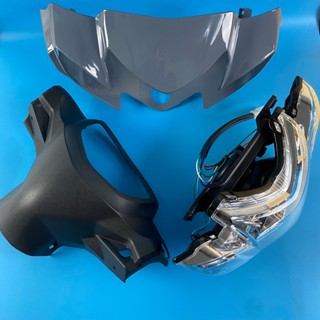 Ốp đầu xe Sirius Màu Xám Xi Măng đầy đủ Ốp đầu, gáy đen và pha đèn kèm bóng [CÓ BÁN LẺ]