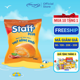(MUA 6 TẶNG 1) Staff Plus Bánh Mì Siêu Mềm Thịt Xông Khói 75g