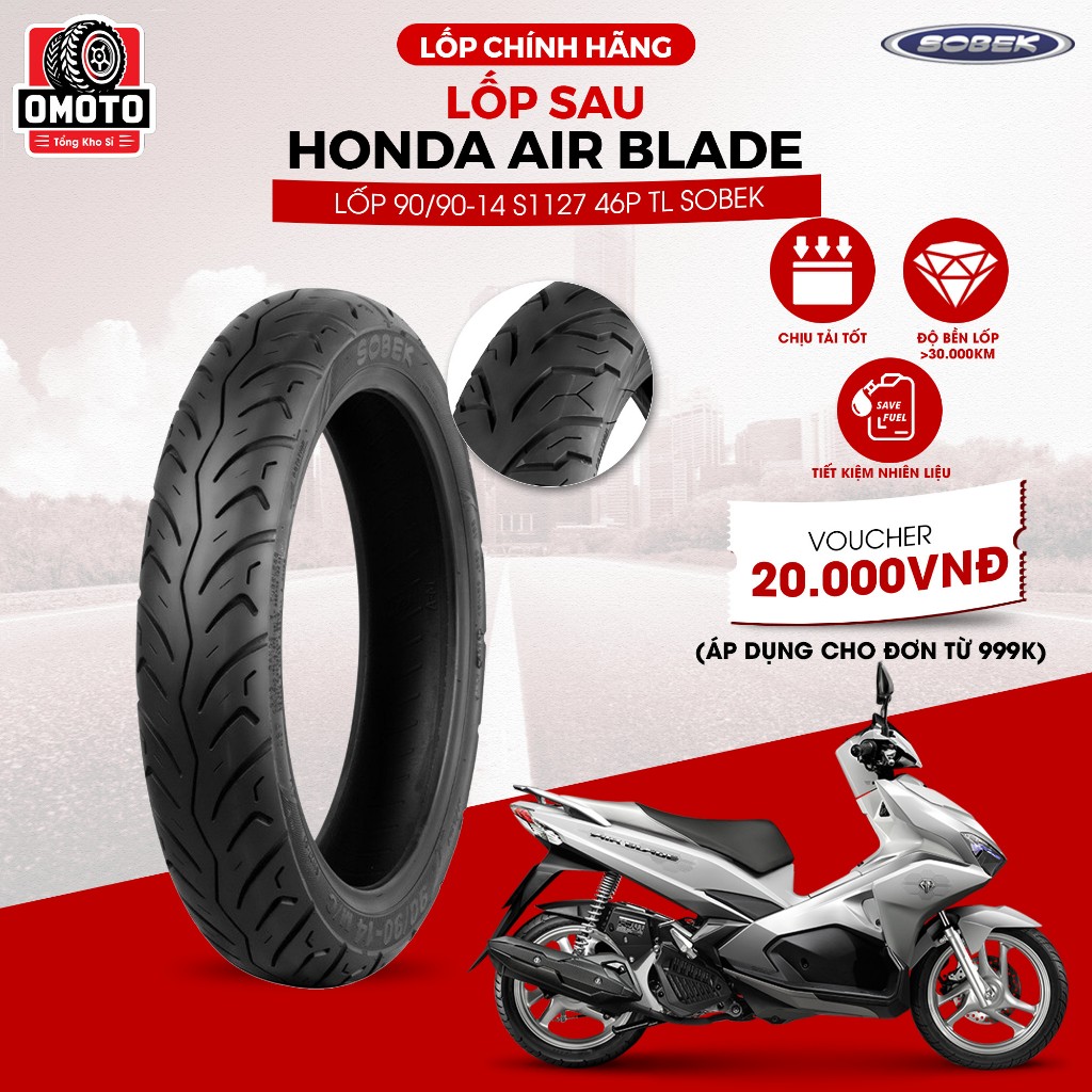 Vỏ Lốp Xe Air Blade 125, Vỏ Lốp Xe Máy Chính Hãng, Độ Bền Cao, Chịu Tải Tốt, Công Nghệ Nhật Bản