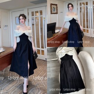 Váy đầm dáng dài maxi, thiết kế trễ vai cúp ngực, cổ thuyền, cổ ren nơ cúp ngực thiết kế cao cấp sang trọng, dự tiệc