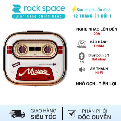 Tai nghe Bluetooth TWS Rockspace Retro mixtape không dây chính hãng nhét tai bảo hành 1 năm