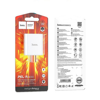 Cốc - củ sạc hoco c97 sạc nhanh pd20w cổng usb và type-c, qc3.0 chống cháy nổ cao cấp