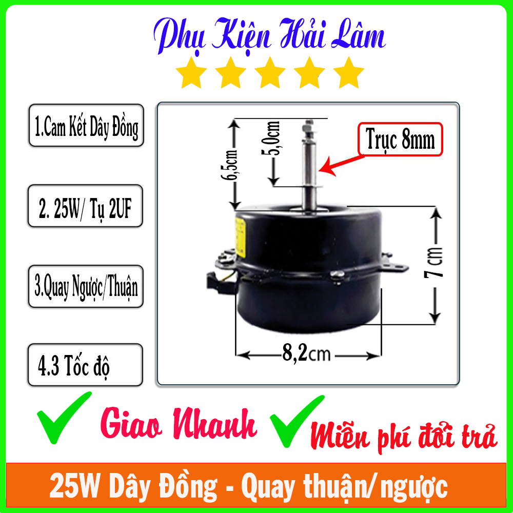 Motor Quạt Hơi Nước 25W, mô tơ quạt hơi nước, quạt hơi nước điều hoà