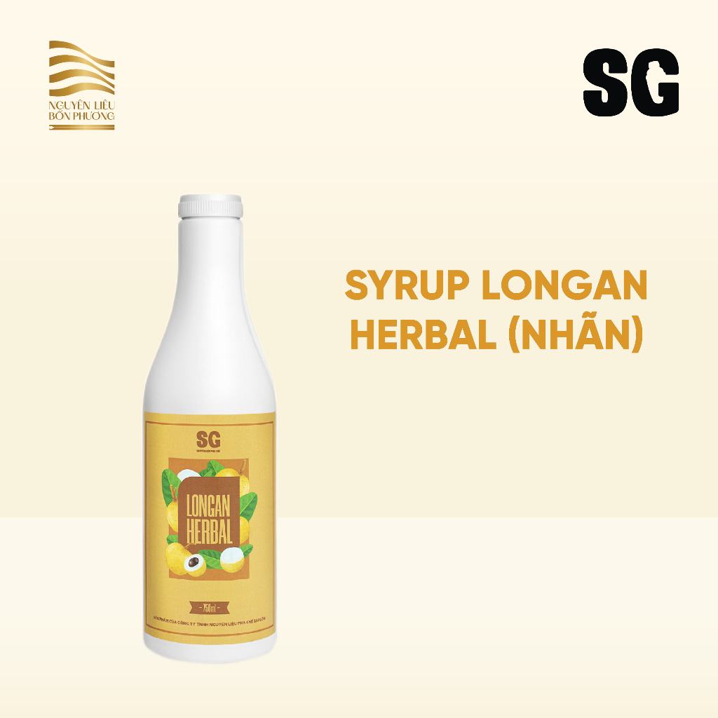 Syrup SG Longan Herbal (Nhãn) pha trà trái cây thơm ngon