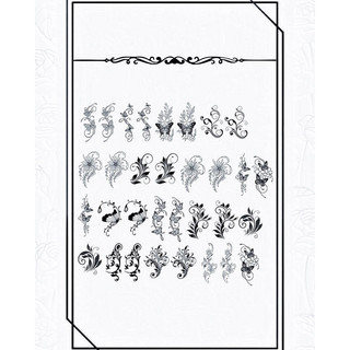 Hình dán mẫu ren đen trắng sticker dán
