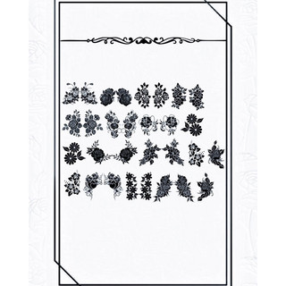 Hình dán mẫu ren đen trắng sticker dán