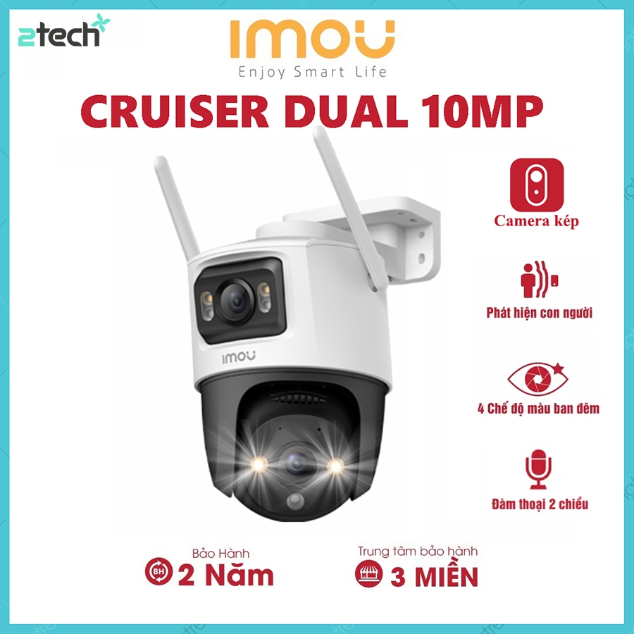 Camera Wifi iMOU Cruiser Dual 10MP IPC-S7XP-10M0WED Xoay 360 Ngoài Trời