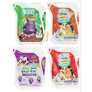 THÙNG 24 BỊCH SỮA LIF  KUN 110ML MIX  4 VỊ