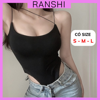 (CÓ SIZE) Bodysuit Hai Dây CÓ MÚT NGỰC RANSHI Sexy Thiết Kế Basic Tôn Dáng Áo Liền Thân Mặc Đi Chơi Đi Biển - RBS012