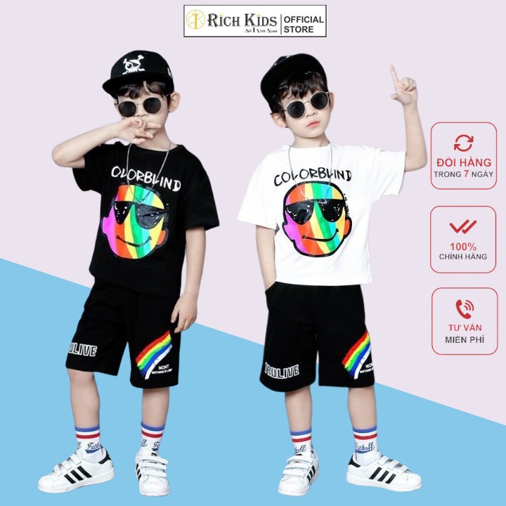 Đồ Bộ Cho Bé Trai Richkids Vải 100% Cotton Co Giãn Thoáng Mát, Thấm Hút Mồ Hôi