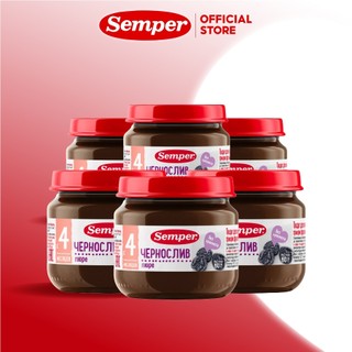  Combo 6 lọ Dinh dưỡng ăn dặm Trái cây nghiền mận đen hỗ trợ tiêu hóa Semper Prune 80g dành cho bé từ 4 tháng tuổi 