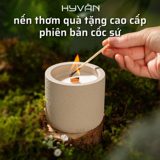 Nến thơm cốc sứ hyvân làm từ sáp đậu nành tự nhiên, thư giãn, dễ chịu, quà tặng đặc biệt dành cho người thân yêu nt2