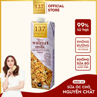 [HỘP 1 LÍT] Sữa Hạt Óc Chó Nguyên Chất 137 DEGREES Có Vị Ngọt Từ Mật Hoa Dừa Healthy Không Đường