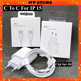 Bộ sạc nhanh PD 20W, cáp bọc dù sạc nhanh C to C bảo hành đổi trả 12 tháng MVSTORE