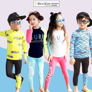 Bộ Đồ Bơi Một Mảnh Áo Tay Dài Phối Quần Dài Khô Nhanh In Họa Tiết Động Vật Dễ Thương Cho Bé Hãng RICK KIDS