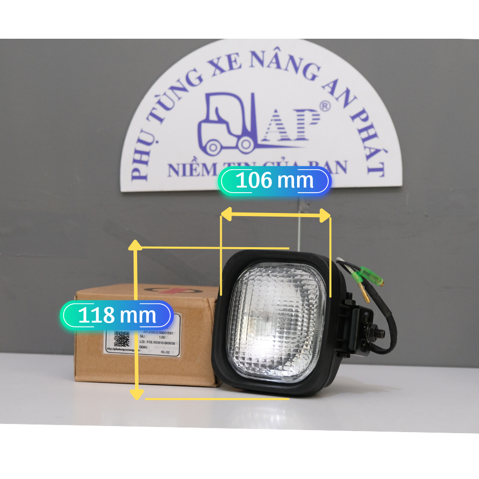 Đèn pha xe nâng 24V TCM 235C2-42131 model FD35-50T8, T9/ FD40-50K, FD50-100|PHỤ TÙNG XE NÂNG AN PHÁT