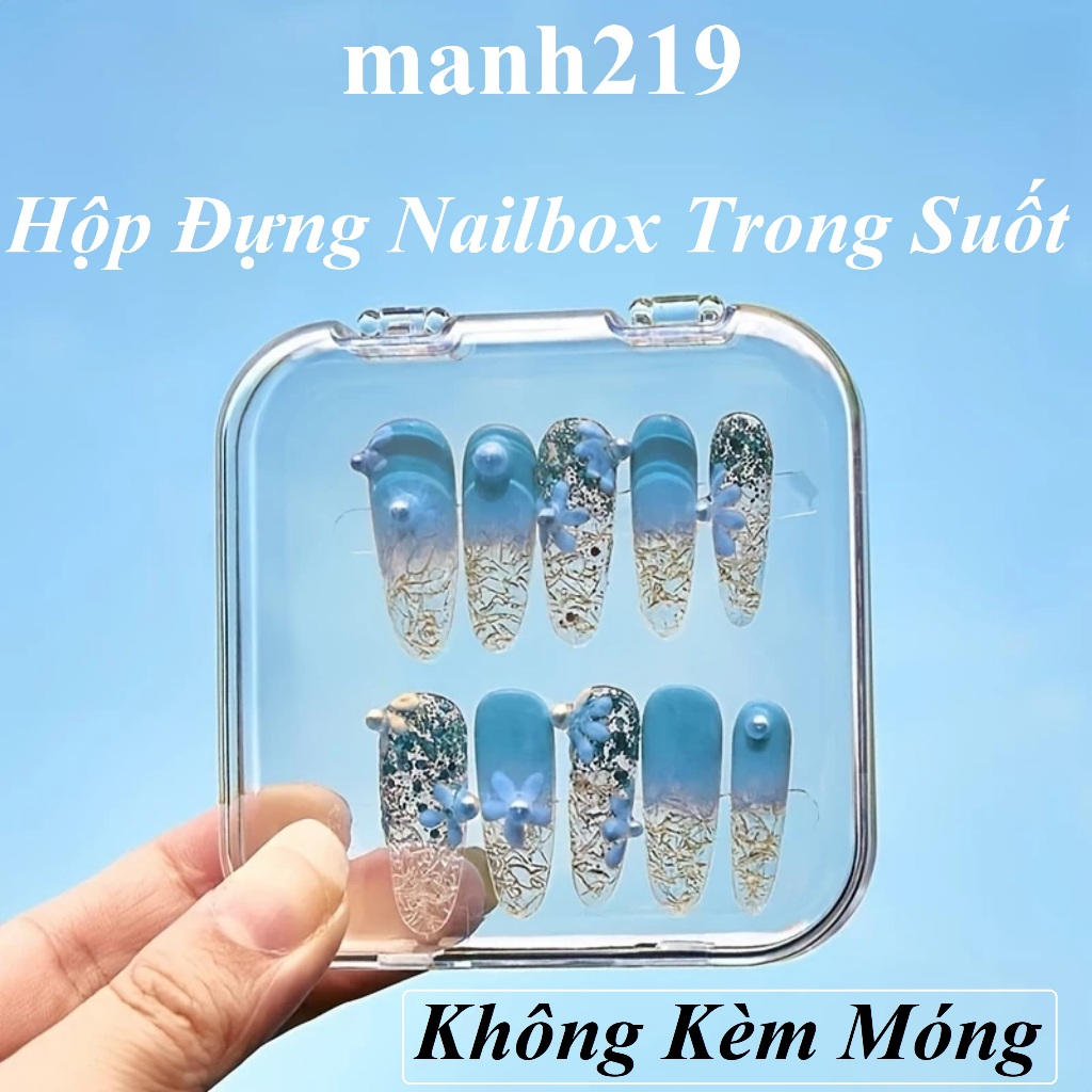 hộp đựng nailbox, nail box đựng móng úp nailbox hộp trong suốt vuông chữ nhật - manh219 | BigBuy360 - bigbuy360.vn