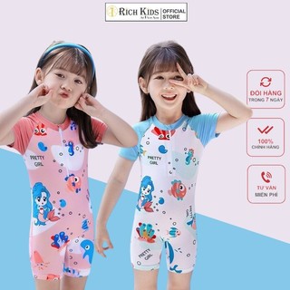 Bộ Đồ Bơi Cho Bé Gái Hãng Richkids Vải Co Giãn Thoáng Mát Dành Cho Bé Từ 10kg Đến 46kg