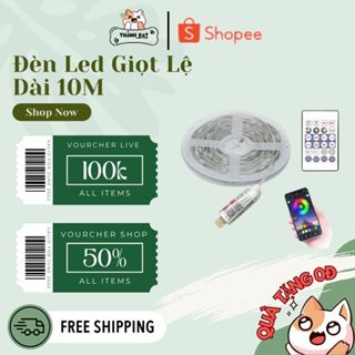 Dây LED Giọt Nước 10m 16 Màu Trang Trí Cây Thông Noel, Quất Đào, Decor Phòng