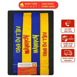 Đai Môn Phái Vovinam, Việt Võ Đạo, Dây Đai Võ Thuật, Thêu Chữ Đẹp, Loại Tốt, Dày, Dài, Bền Đẹp