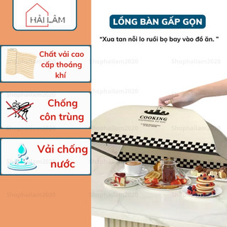 Lồng Bàn Đậy Thức Ăn Vải Lưới Gấp Gọn, Thông Minh, Chất Liệu An Toàn Hình Tròn