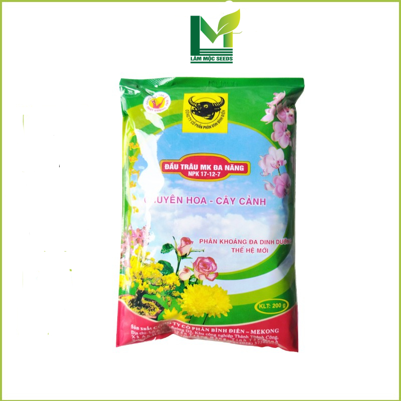 Phân Bón 3 Màu Tan Chậm Đa Năng NPK 17-12-7+TE - Gói 200gr