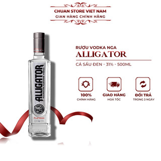 Rượu Vodka Nga Alligator cá sấu đen 31% chai 500ml nhập khẩu chính hãng